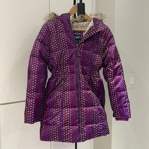 NWT LANDS’END soft fleece lined water resistant down jacket